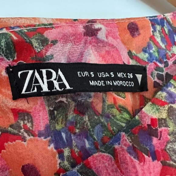 ZARA ruched floral mini dress blogger fave